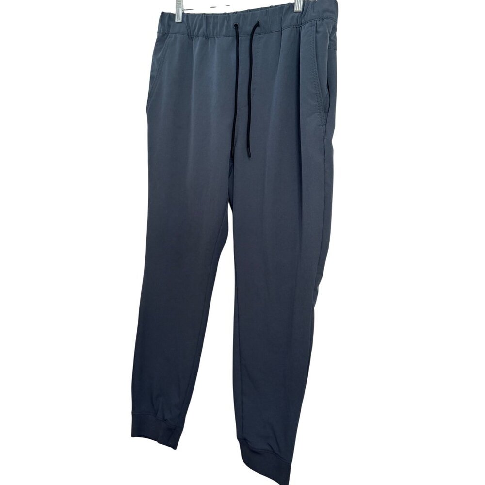 Sireichiech Mens Blue Jogger Pants With Elastic Waist & Drawstring L